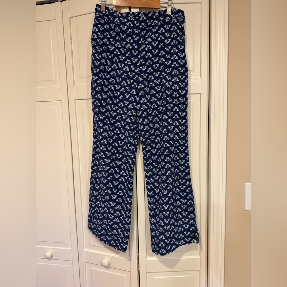Hill House Winston crepe navy floral pants, size small, good used condition